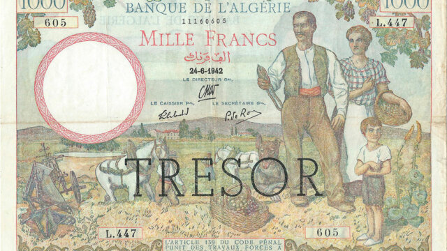 1000 francs Algérie type 1943