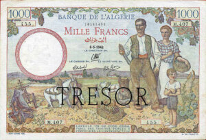 1000 francs Algérie type 1943