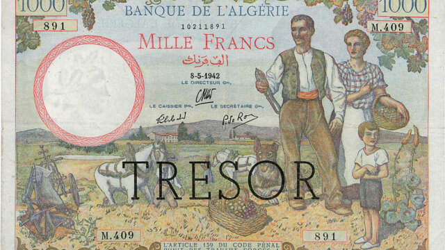 1000 francs Algérie type 1943