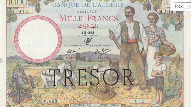 1000 francs Algérie type 1943