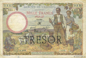 1000 francs Algérie type 1943