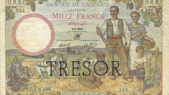 1000 francs Algérie type 1943