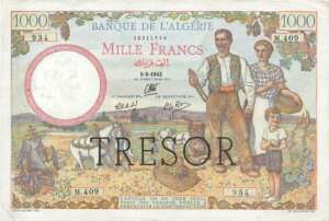 1000 francs Algérie type 1943