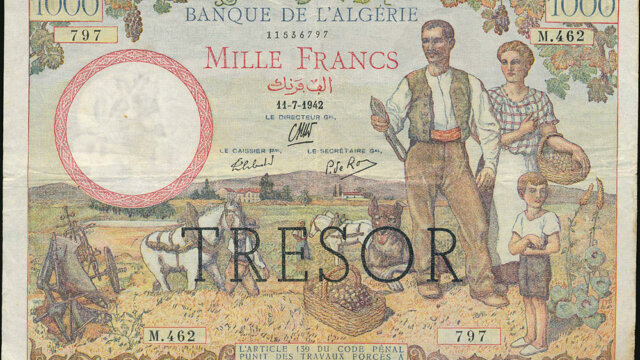 1000 francs Algérie type 1943