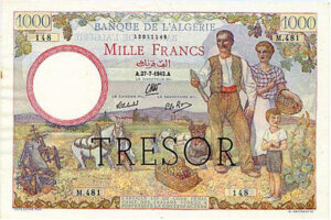 1000 francs Algérie type 1943