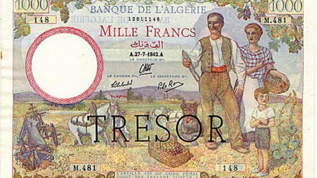 1000 francs Algérie type 1943