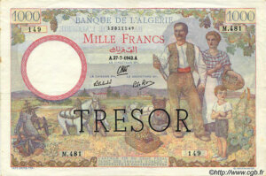 1000 francs Algérie type 1943