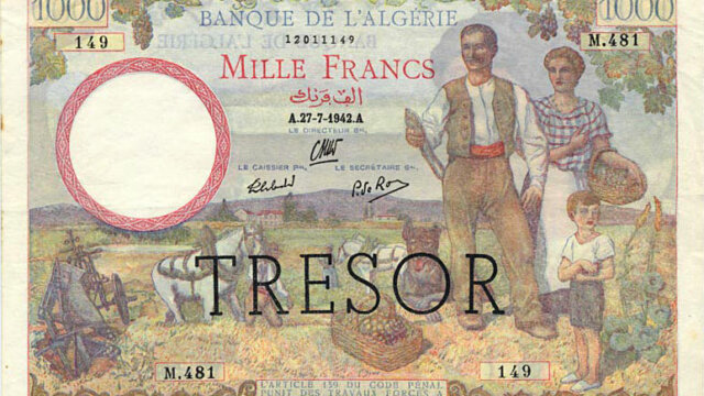 1000 francs Algérie type 1943