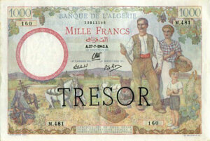 1000 francs Algérie type 1943