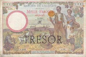 1000 francs Algérie type 1943