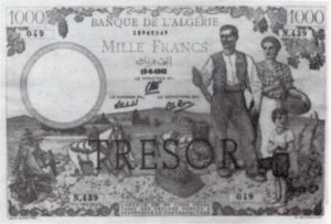 1000 francs Algérie type 1943