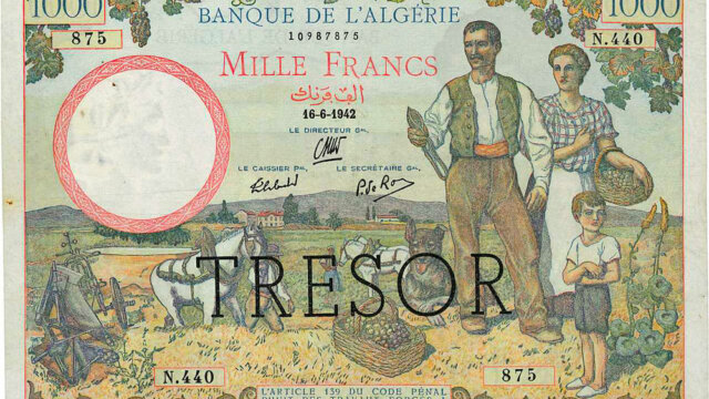 1000 francs Algérie type 1943