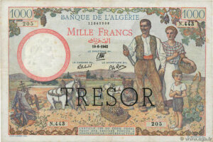 1000 francs Algérie type 1943