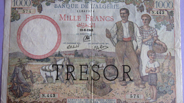 1000 francs Algérie type 1943