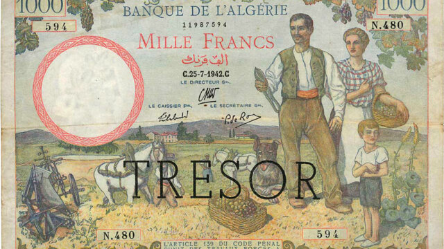 1000 francs Algérie type 1943