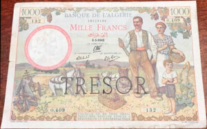 1000 francs Algérie type 1943