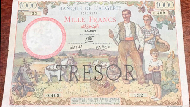 1000 francs Algérie type 1943