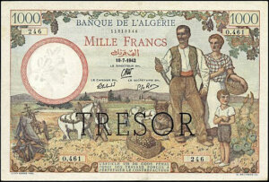 1000 francs Algérie type 1943