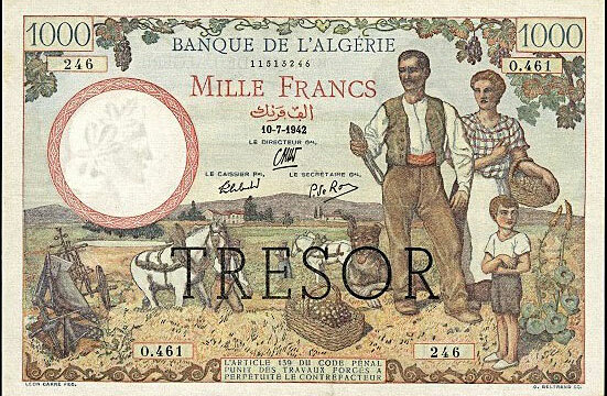 1000 francs Algérie type 1943