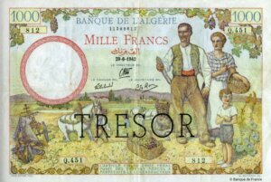 1000 francs Algérie type 1943