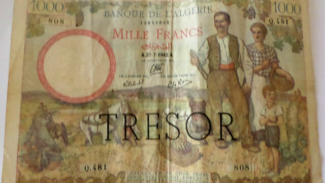 1000 francs Algérie type 1943