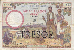 1000 francs Algérie type 1943