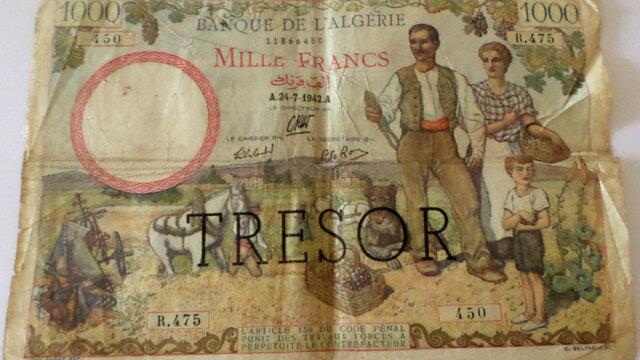 1000 francs Algérie type 1943