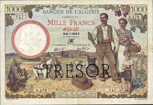 1000 francs Algérie type 1943