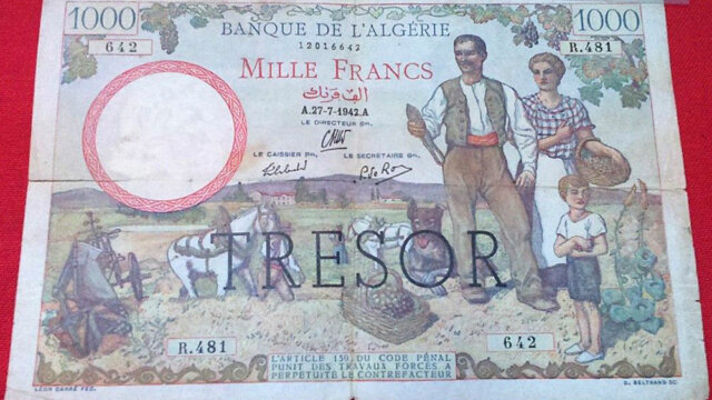 1000 francs Algérie type 1943