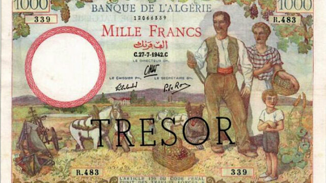 1000 francs Algérie type 1943