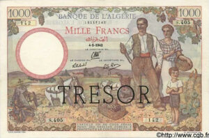 1000 francs Algérie type 1943