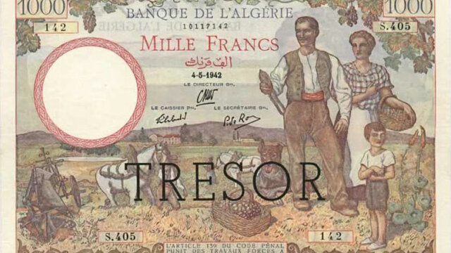 1000 francs Algérie type 1943