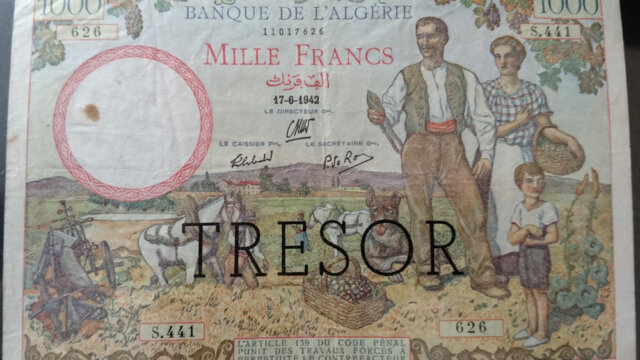 1000 francs Algérie type 1943