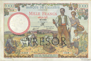 1000 francs Algérie type 1943