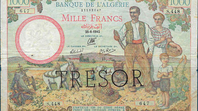 1000 francs Algérie type 1943