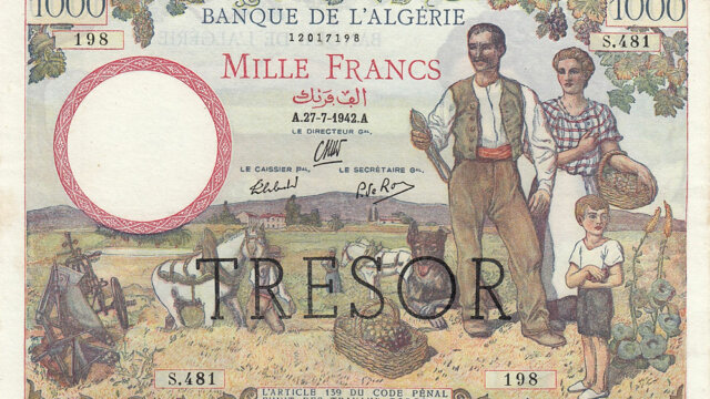 1000 francs Algérie type 1943