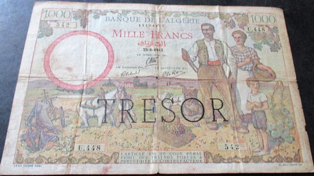 1000 francs Algérie type 1943