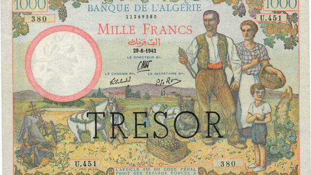 1000 francs Algérie type 1943