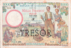 1000 francs Algérie type 1943