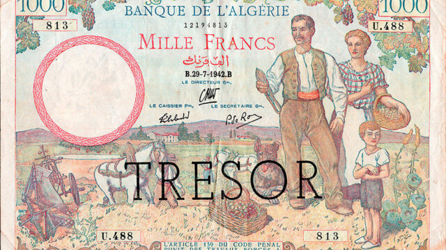 1000 francs Algérie type 1943