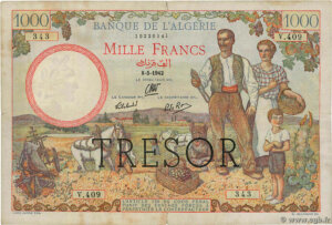 1000 francs Algérie type 1943