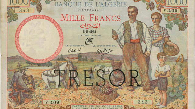 1000 francs Algérie type 1943