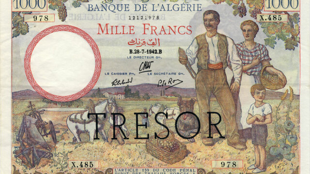 1000 francs Algérie type 1943