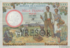 1000 francs Algérie type 1943