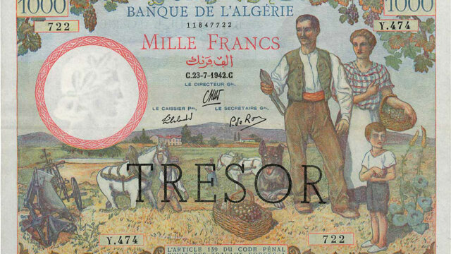 1000 francs Algérie type 1943