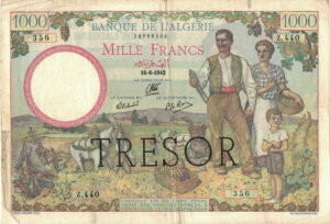 1000 francs Algérie type 1943