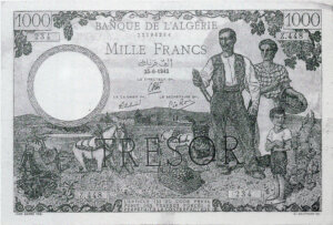 1000 francs Algérie type 1943