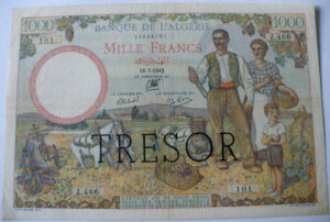 1000 francs Algérie type 1943