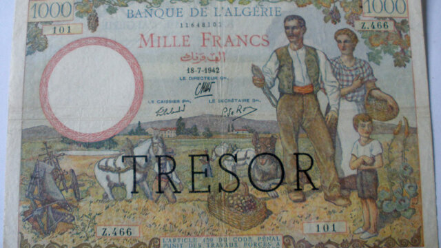 1000 francs Algérie type 1943