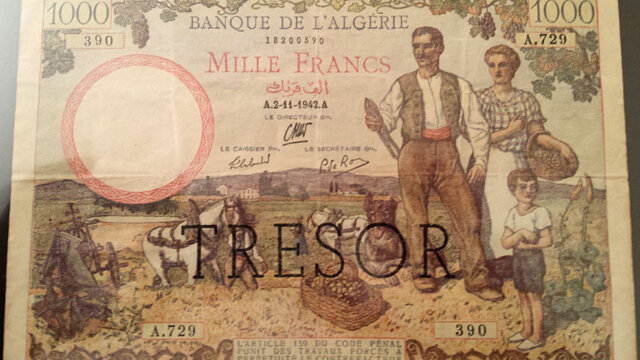 1000 francs Algérie type 1943